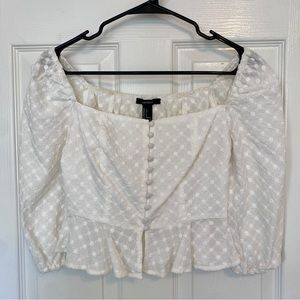 Forever 21 White Peplum Pirate Shirt🕊️